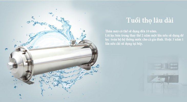 Màng siêu lọc UF3000B công suất 2500-3000L vỏ inox 304 12 Tuổi thọ màng uf