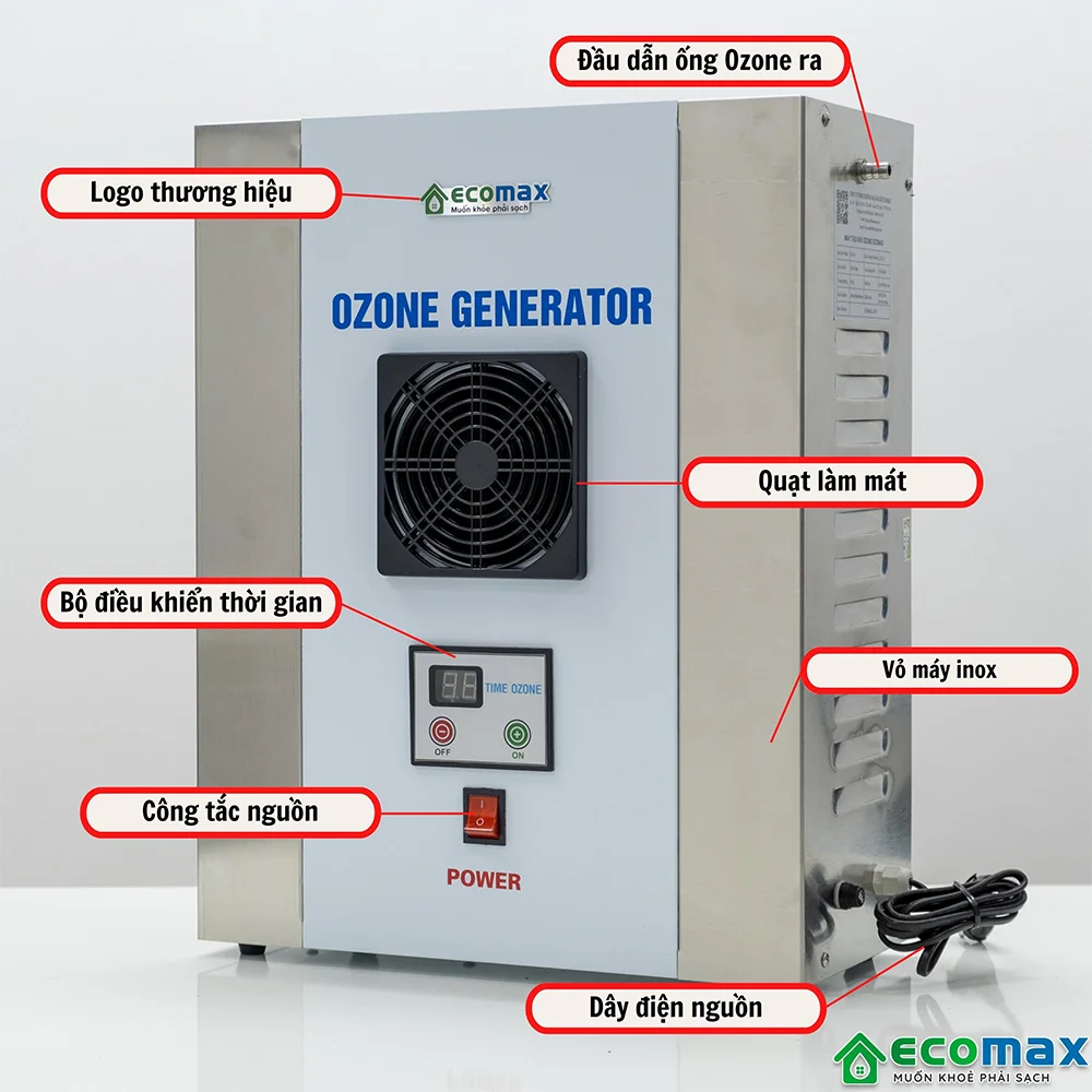 Máy ozone xử lý nước ECO-1 công suất 1g/h 6 Cấu tạo chi tiết máy Ozone 1g Ecomax