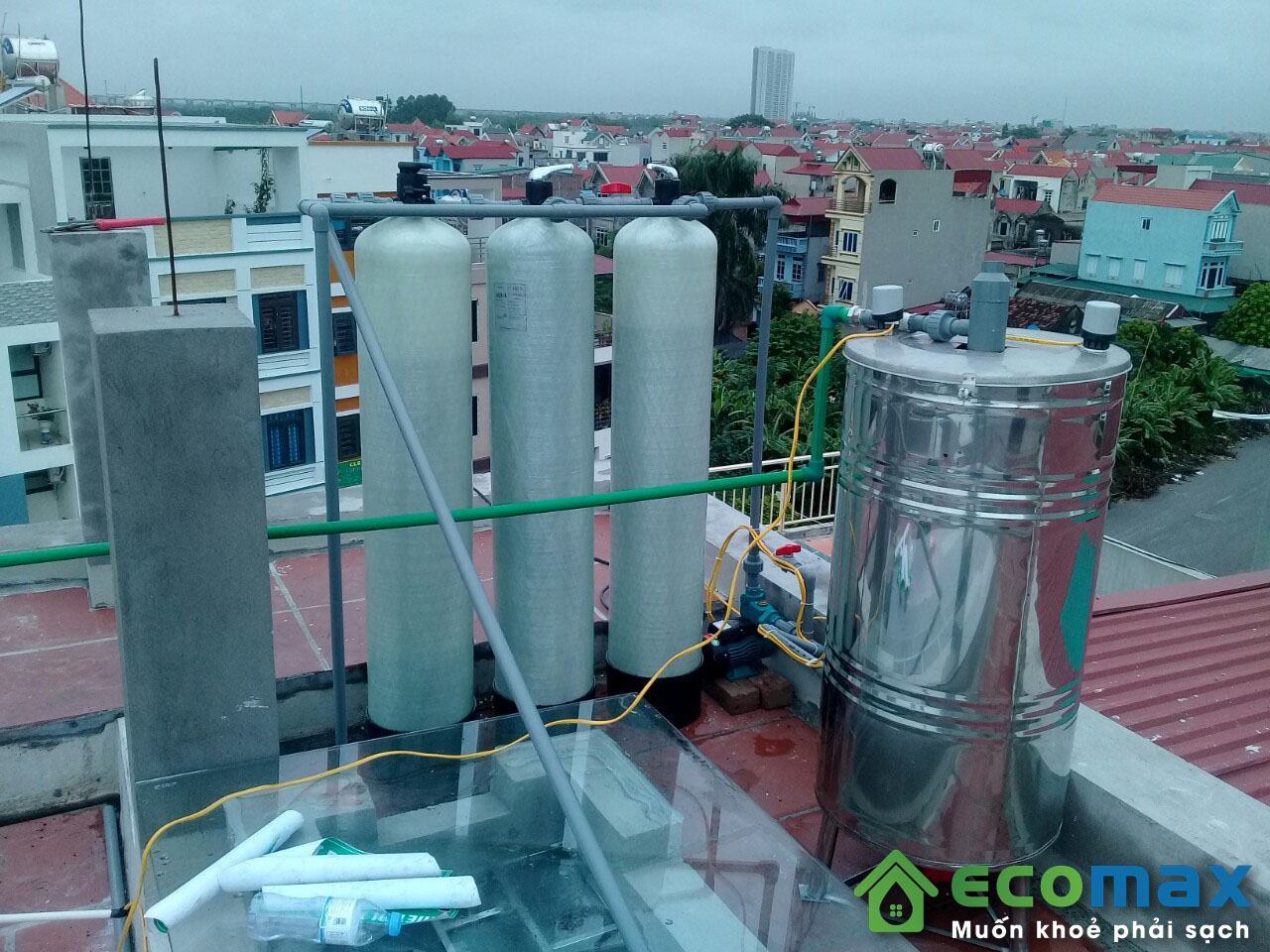 Thiết bị lọc nước giếng khoan xử lý sắt, asen, mangan, canxi