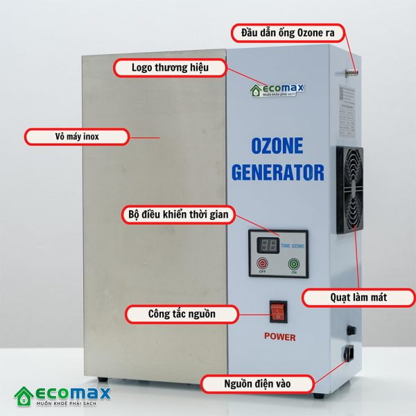 Máy ozone 3g xử lý nước ECO-3 – Máy Ozone diệt khuẩn khử độc 3 Cấu tạo máy Ozone 3g khử trùng nước Ecomax
