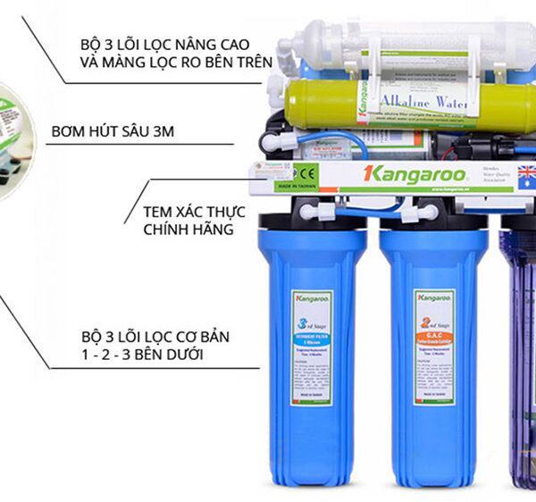 Máy lọc nước Kangaroo 7 cấp lọc KG104A-KV - Diệt khuẩn mạnh, tạo khoáng 3 may loc nuoc kangaroo 2