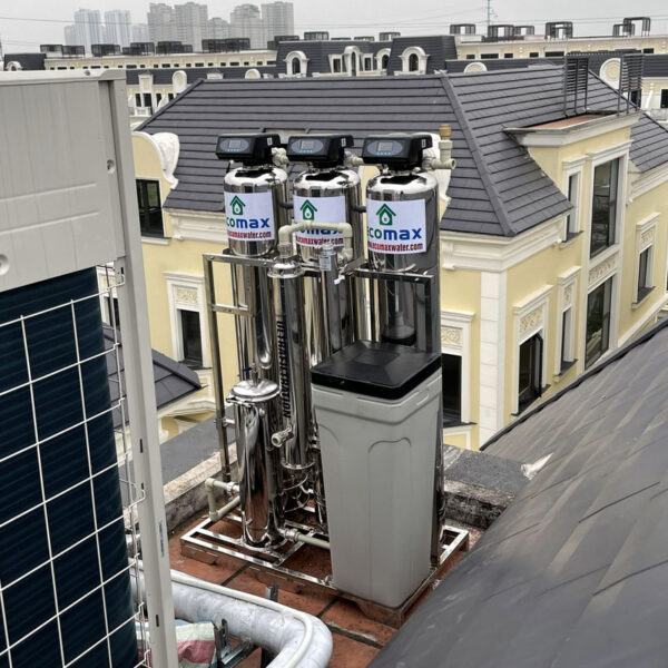 Hệ thống lọc nước tổng sinh hoạt cao cấp cho căn hộ 5 cấp lọc 3 lap dat may loc nuoc tong biet thu KDT van canh - nam tu liem - ha noi