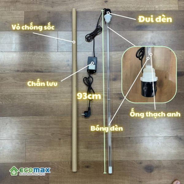 Đèn uv diệt khuẩn hồ cá, bể cá công suất 55w x 93cm 2 chi tiet den uv nhung nuoc 55w