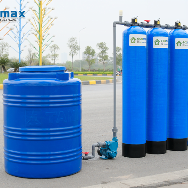 Thiết bị lọc nước giếng khoan nhiễm Phèn sắt màu vàng, mùi tanh nồng ECO-G03 4 bo loc nuoc gieng khoan ECO-G03 4 cap loc xu ly nuoc nhiem sat mau vang mui tanh