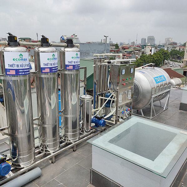 Dây chuyền sản xuất nước tinh khiết công suất 750lít/h (3 Màng RO) 2 Dây chuyền lọc nước tinh khiết giá tốt