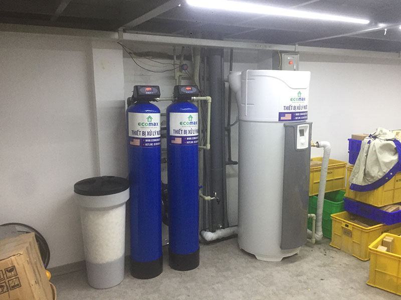 Bộ lọc nước sinh hoạt kết hợp bơm nhiệt heatpump Atlantic tại Nguyễn Khoái 2 Lọc tổng sinh hoạt cao cấp ECOMAX