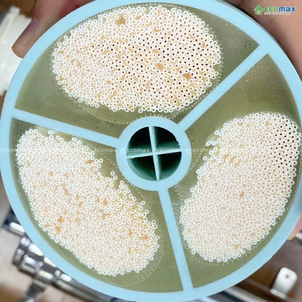 Màng lọc UF 2000L công suất 1500 Lít/h PVDF 0,01" 3 soi pvdf cua mang loc uf 2000l